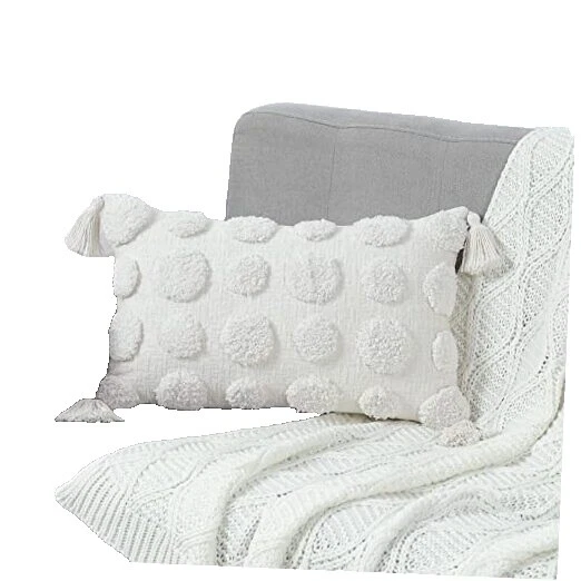 Polka Dot White 100% Cotton Home Décor Pillows