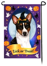 Halloween Garden Flag - Tri Basenji