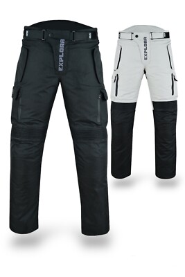 EXPLORA 2-lagige Motorradhose, 4 Jahreszeiten Protektoren, Polsterung, bis 7XL.
