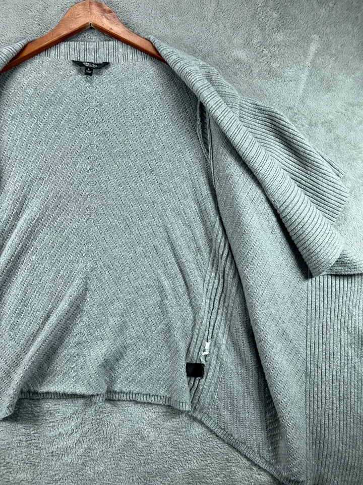 Mujer Suéteres Cárdigan Grande Vera Wang Gris Grueso Cuello Media Manga Elástico Foto 4 de 4