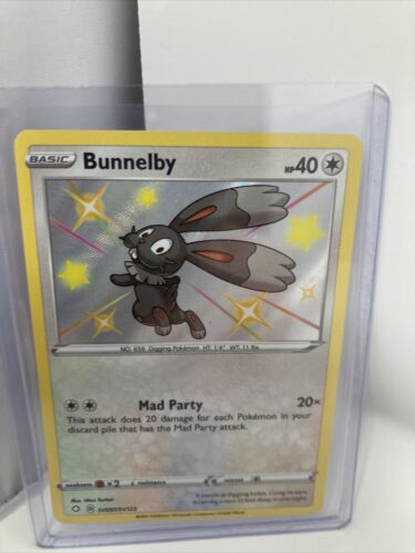 BUNNELBY SHINY HOLO SHINING FATES POKEMON CARD SV097/SV122 NM PACK FRESH - Picture 1 of 1