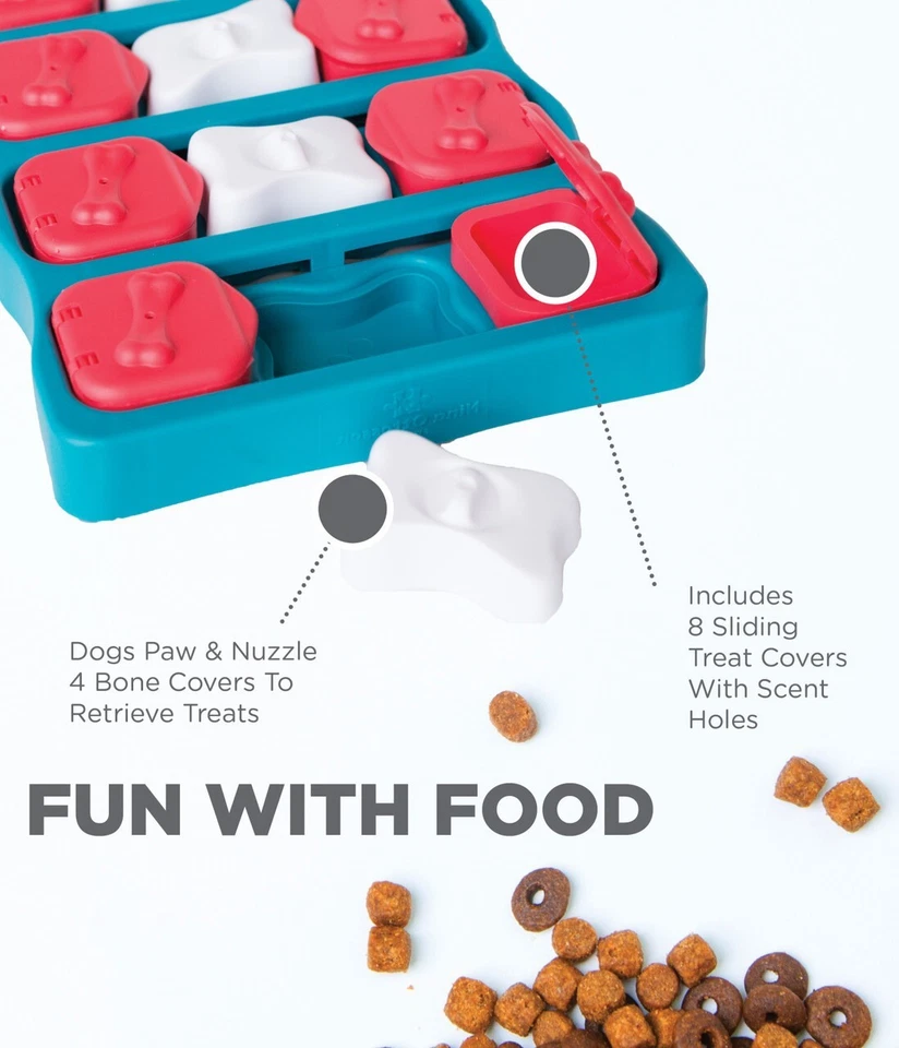 Rompecabezas interactivo de ladrillo para perro Nina Ottosson juguete enriquecimiento intermedio mascota Foto 3 de 4