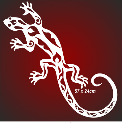 1Gekko 24x57cm Gecko Aufkleber v8 Tattoo Sticker Autoaufkleber Eidechse Hawaii