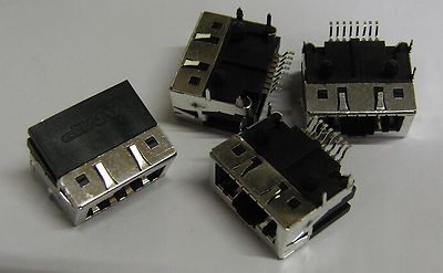 5 x AMP 636180-1 HSSDC Rechteckig 8-fach SMD PCB Buchse HSSDCREC8P 