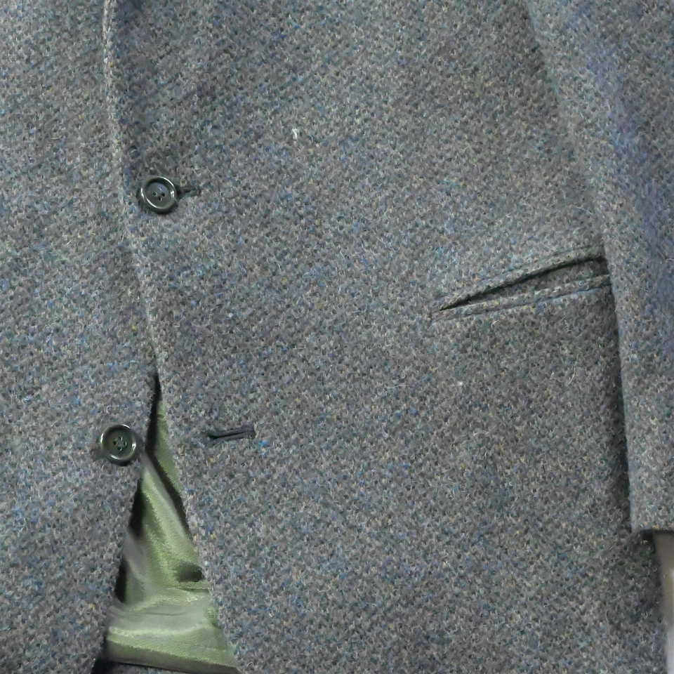 Blazer Traje Chaqueta Abrigo Deportivo De Colección Oakton Mediano 40R 42R Azul Marrón Tweed Foto 3 de 4