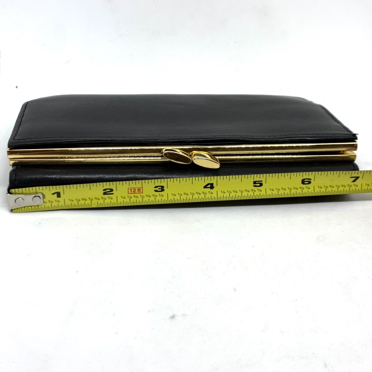 Vintage 1990s Nine West Women's Black Leather Clutch Wallet