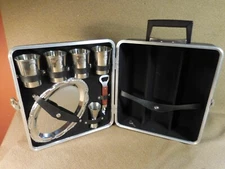 Vintage TRAVEL BAR Portable Pub Set Complete w Key & Drink Guide