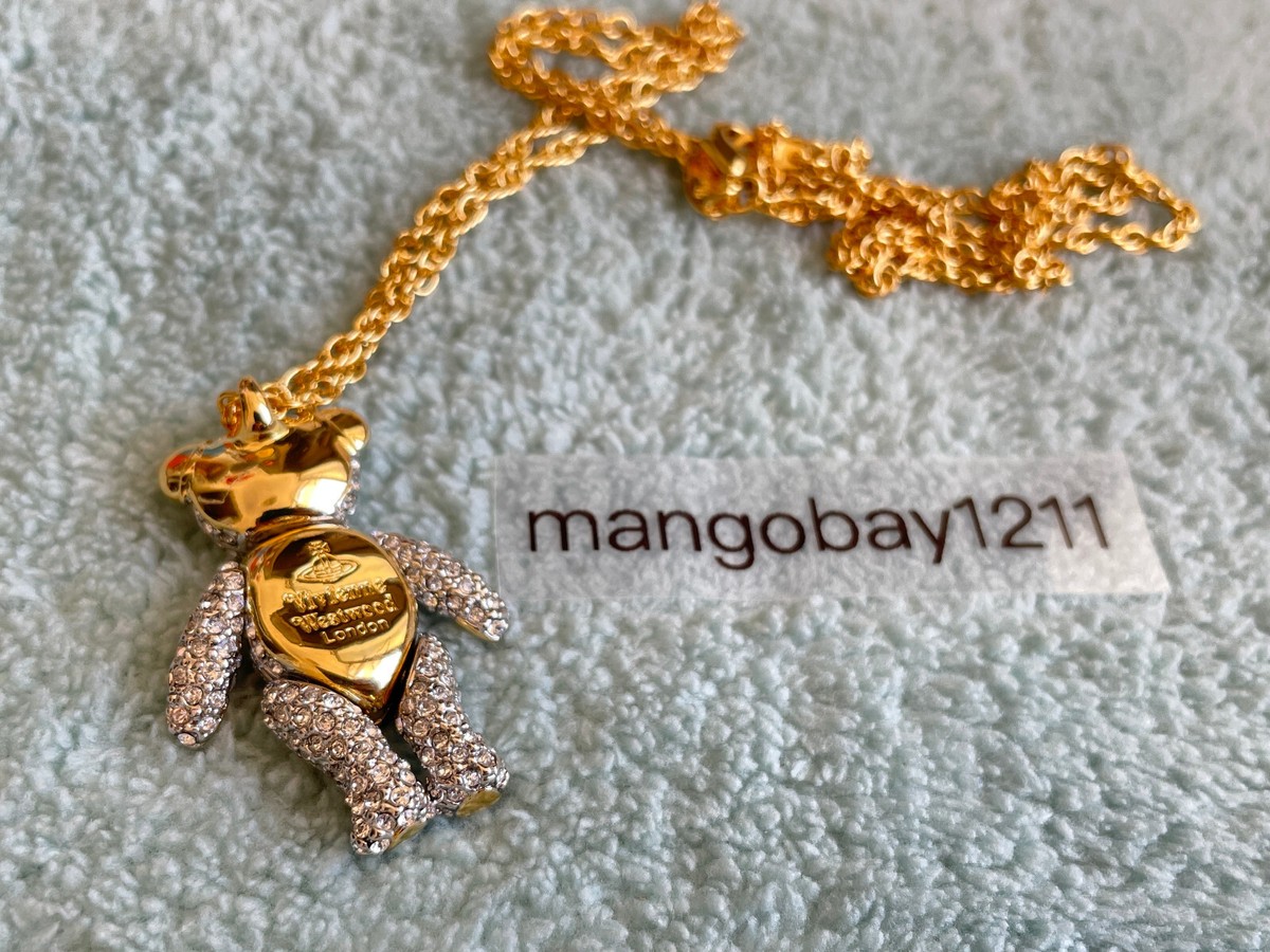 Vivienne Westwood Gold Teddy Bear Crystal Pave Pendant Vivienne Westwood Gold Teddy Bear Crystal Pave Pendant