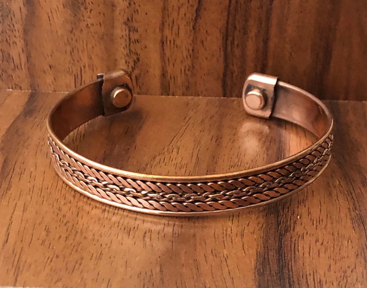 Copper Magnetic Bracelet Athritis Pain Ancient Therapy Cuff Bangle Rope  Chain