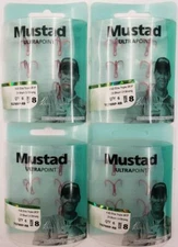 KVD Elite Triple Grip Treble 1X  Size 8, RED 4 packs 6 ea- 24 hook TG76NP-RB-8-6