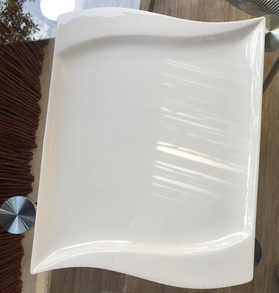 vanWell Marken  Tafel  Speiseteller»Harmony« Porzellan,Groß 29cm.Lx24cm.B ,Weiß, - Bild 4 von 4