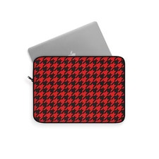 Red Houndstooth Laptop Sleeve