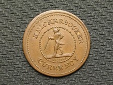 OLD COPPER COIN SALE! OLD RARE XF+ CIVIL WAR TOKEN "KNICKERBOCKER" LOT 313