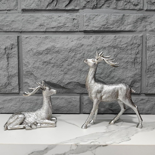 Festive Resin Christmas Reindeer Figurine - Handcrafted Holiday Deer Decor Elk S - Picture 2 of 6