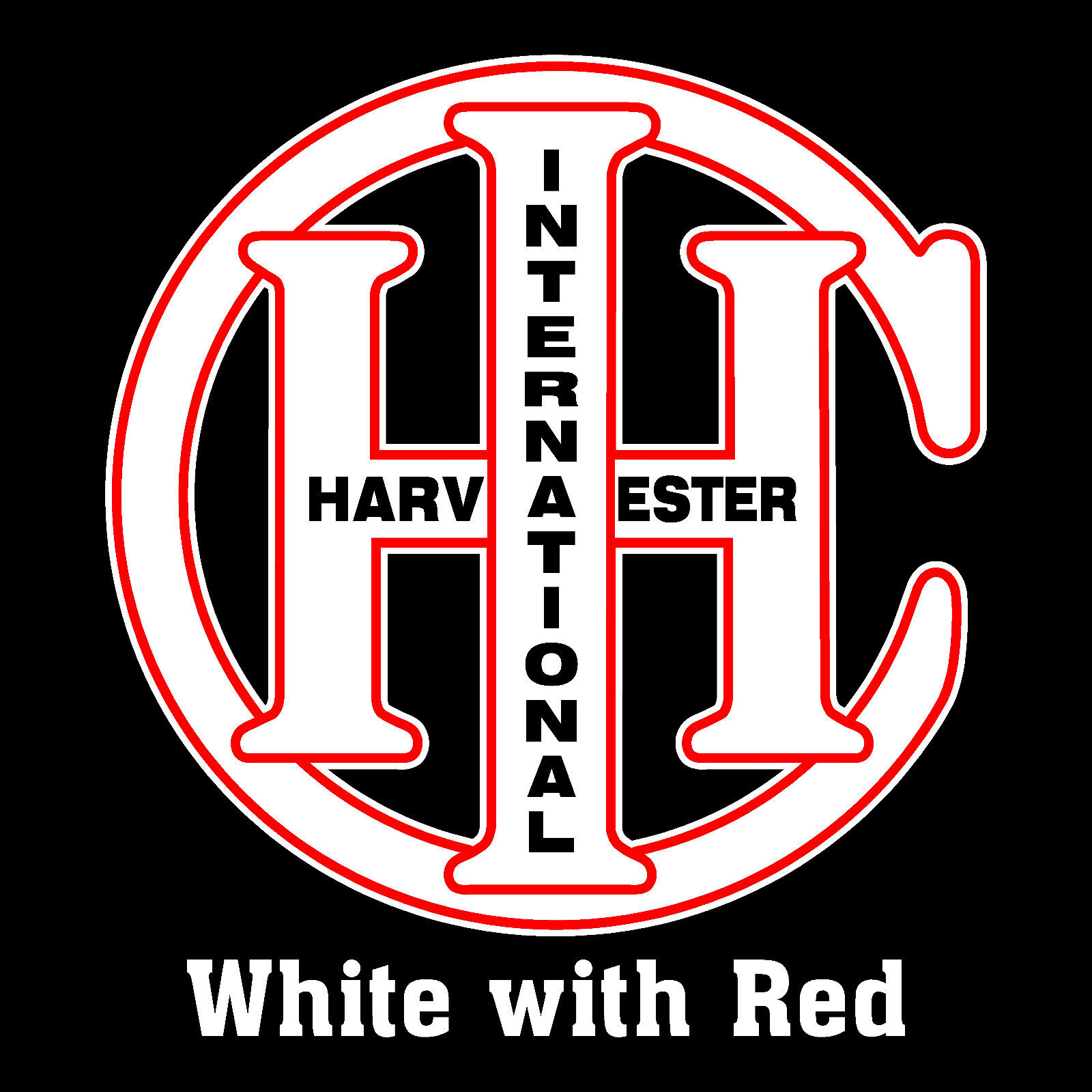 International Harvester IHC - Vintage 1920's Redrawn Round Emblem Sticker Decal