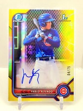 2022 Bowman Chrome 1st Pablo Aliendo Yellow Refractor Auto 04/75 Cubs ROOKIE RC