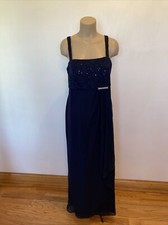 R M Richards size 14 W navy blue long gown dress mother of bride
