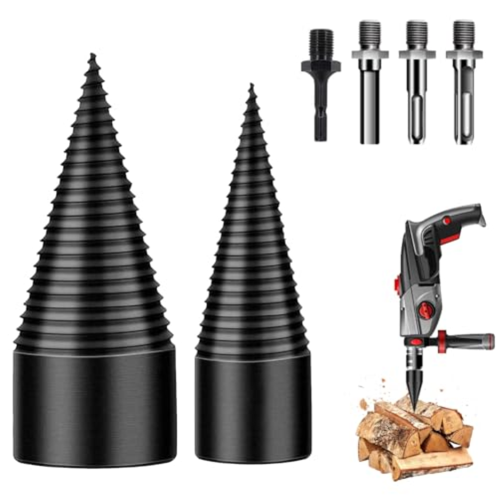 Spaccalegna Cono di Legno, 32mm+42mm Cono per Vite Spaccalegna con 4 Manici per