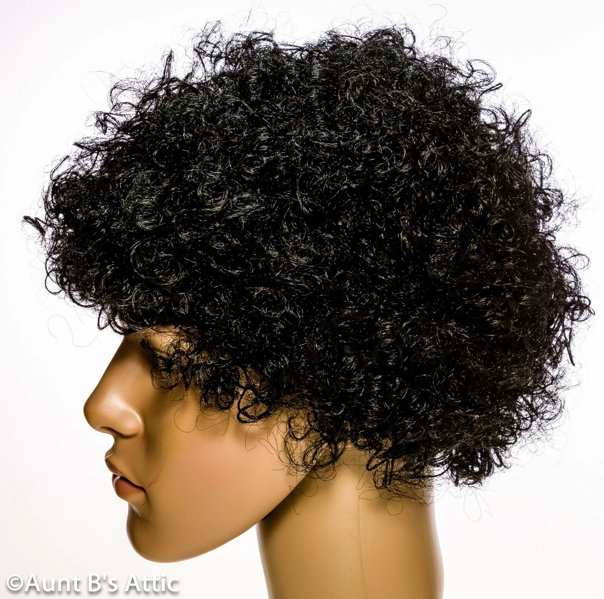 Short black afro wig deals