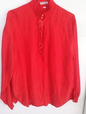 Chemise rouge Brodée Perles Soie Véritable The Legend Vintage Cowboy Country