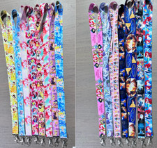 New Lot 20pcs cartoon princess mix Lanyard Mobile Phone ID Card KeyChain Holder
