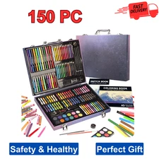 150 Pieces Art Set with Sketch Book, Markers, Crayons, Pencils and Case for Kids