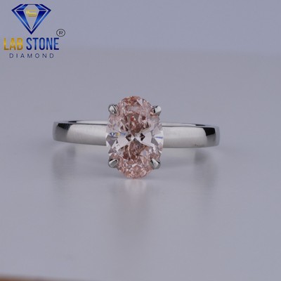 1.51 TCW P.Oval Cut Labgrown Diamond Ring 925 silver Labstone