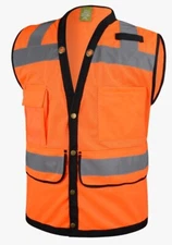 Orange Class 2 Heavy Duty Surveyor Safety Vest 