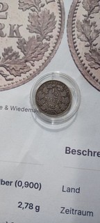 1/2 Mark1911 A und 1 Reichsmark 1934 D