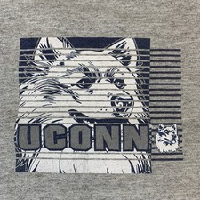 VTG UConn Huskies TShirt XL Gray Connecticut 90s Adult Lrg Knights Apparel