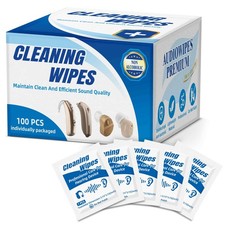 100 Count Hearing Aids Cleaning Wipes Individually Packaged Hearing Aid Audio...