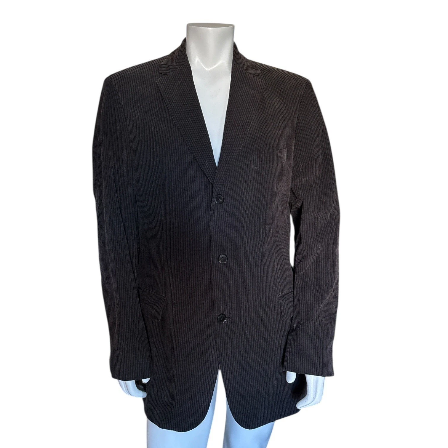 Vintage Y2K Hugo Boss Corduroy Sport Coat 44L Blazer Jacket USA Made Academia