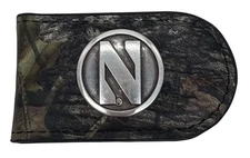 Northwestern Wildcats Genuine Leather Money Clip-Camo by Enmon-New in Tin