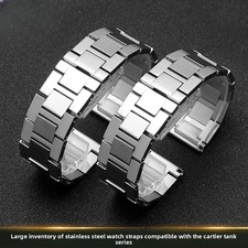 For Cartier Tank Quality Solid Stainless Steel Watch Strap 16 17.5 20 22 23mm