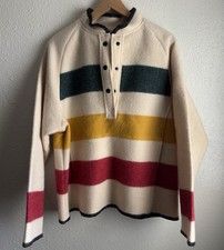 VINTAGE Woolrich Hudson Bay Jacket donna grande a righe anorak pullover grande