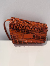     STAUD Acute Tan Leather Woven Shoulder Crossbody Bag NWOT