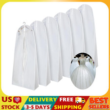 6 Pack Wedding Dress Garment Bags 71'' Dress Bags for Gowns Long with 9" Gussete