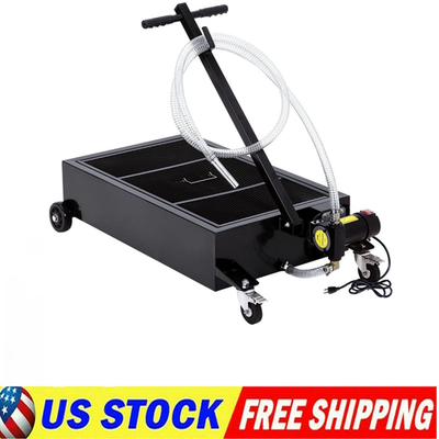 #ad 20 Gallon Electric Oil Drain Pan with 110V Pump Hose Low Profile Oil Drain Cart $128.29