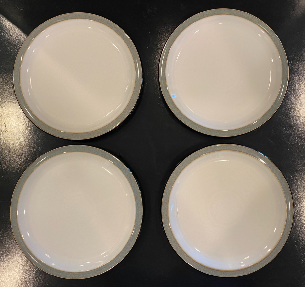Denby/Jet/Grey and White/Dinner Plates/Set of 4