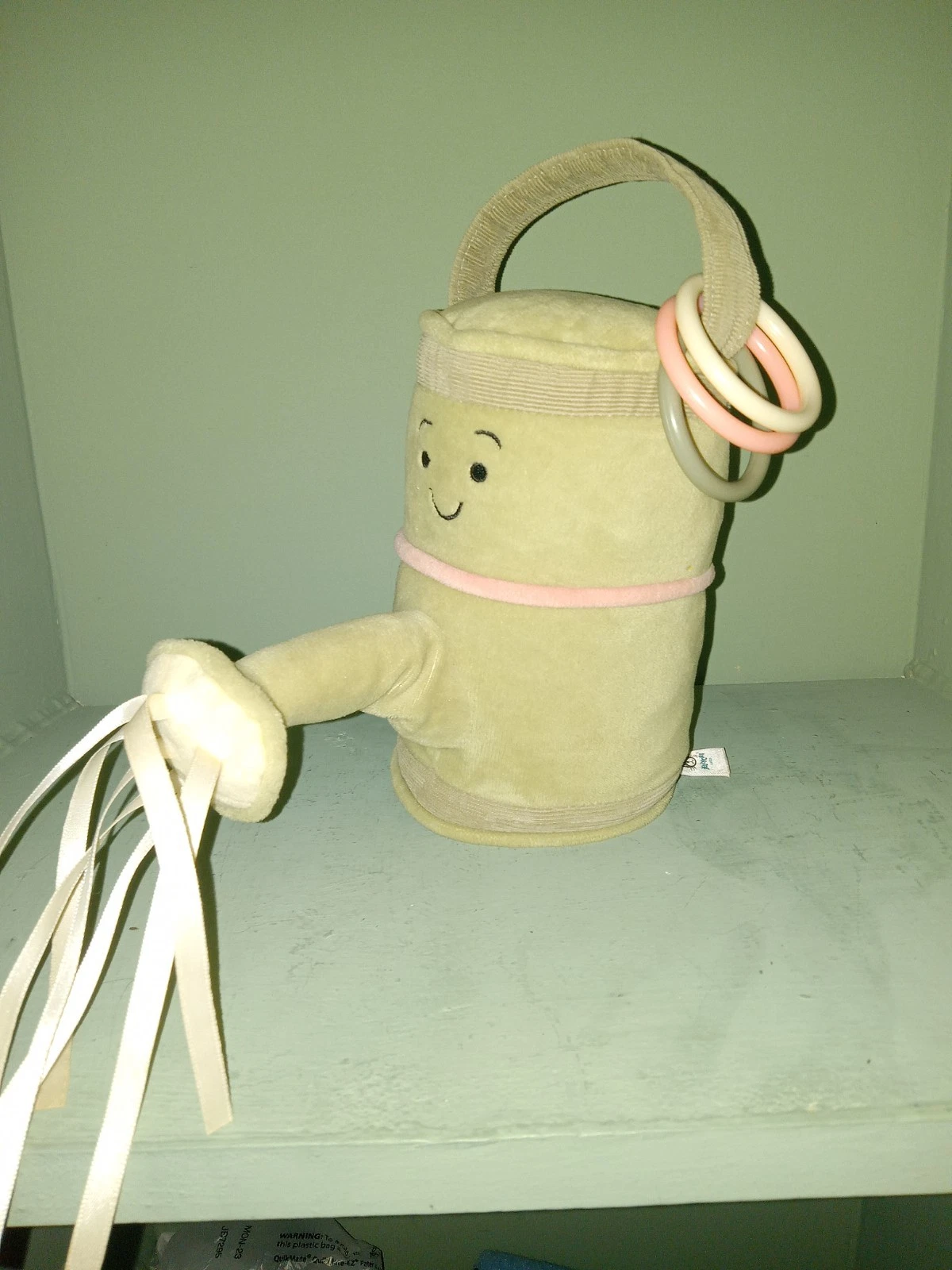 Retired Jelly Cat Whimsical garden watering can infant. Baby shower gift 7'