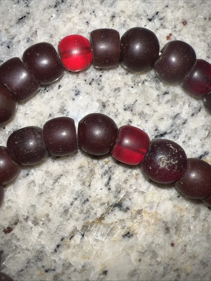Beads African Old Red Glass Beads 10-12mm - Image 4 of 4