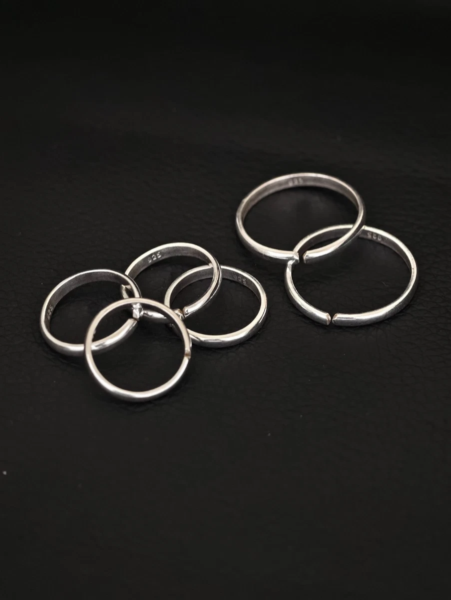 925 Sterling Silber Verstellbarer Zehenring Minimalistisch Vorsteckbar Fußsch...