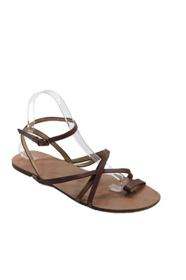 Splendid Womens Leather Strappy Toe Ring Sandals Brown Size 10