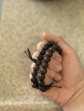 Buddha Ebony Wood Mala Bracelet Necklace