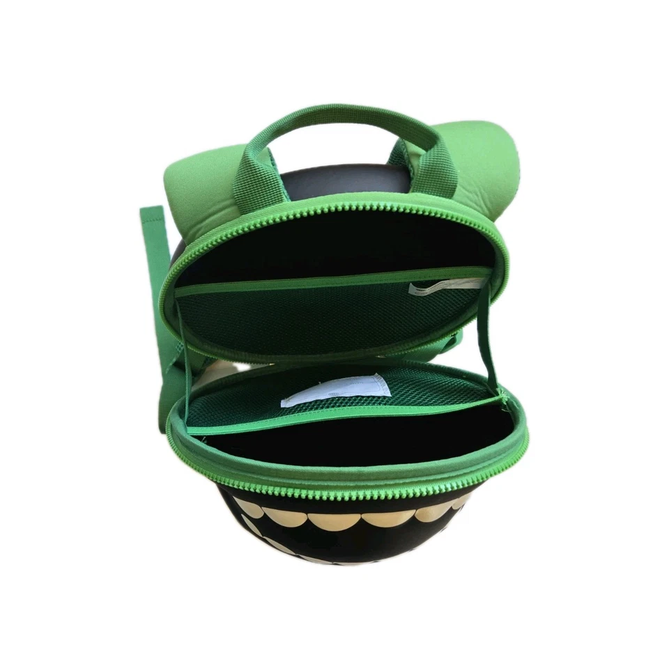 Mochila Chikoku Niños Niños Tiburón Negra Verde Carcasa Dura 12" Usada Foto 3 de 4