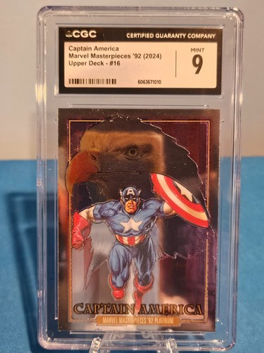 2024 SkyBox Marvel Masterpieces '92 Platinum | Captain America #16 | Foil CGC 9