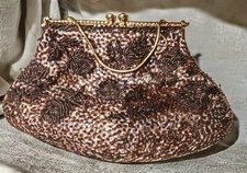 Walborg Beaded Evening Bag with Gold Frame for Formal and Special Occasions