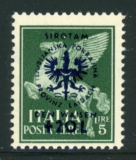 LJUBLJANA LAIBACH German Occupation MNH Selections: Scott #NB14 5L 20L CV$28