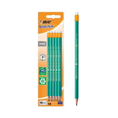 3086123717534 Ołówek z gumką BIC Evolution Original 655 ECOlutions HB 10szt BIC