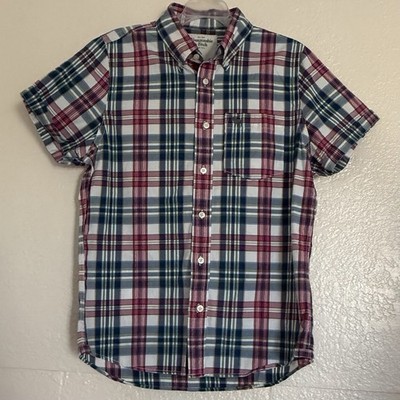 Abercrombie & Fitch Shirt Men's Size L Plaid Button-Down Short Sleeve Preppy